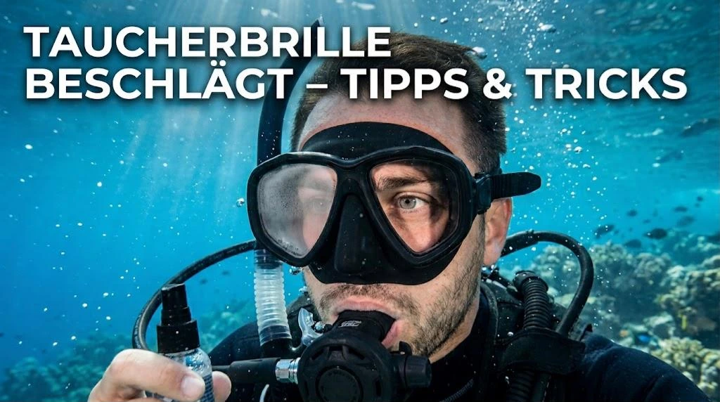 Taucher mit Tauchmaske unter Wasser – Tipps gegen eine beschlagene Taucherbrille
