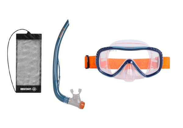 Oceo Schnorchelset Junior - Maske und Schnorchel mit Ausblasventil - Spring Blue