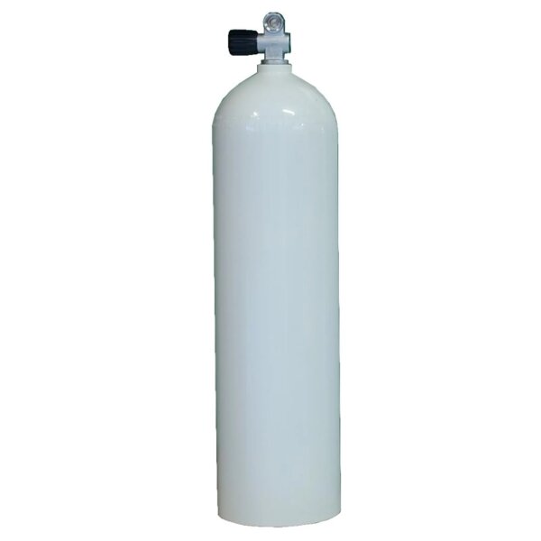 MES 11,1 L Aluflasche weiß 207 bar mit Ventil 12144M