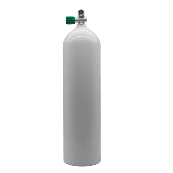 MES 11,1 L Aluflasche weiß 207 bar mit Nitrox Ventil 12400-LI