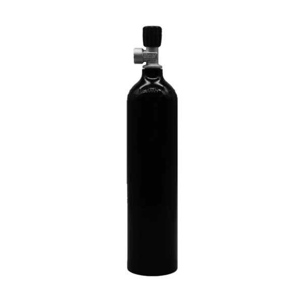 MES 2 L/ 200 bar Aluflasche schwarz mit Ventil 12800