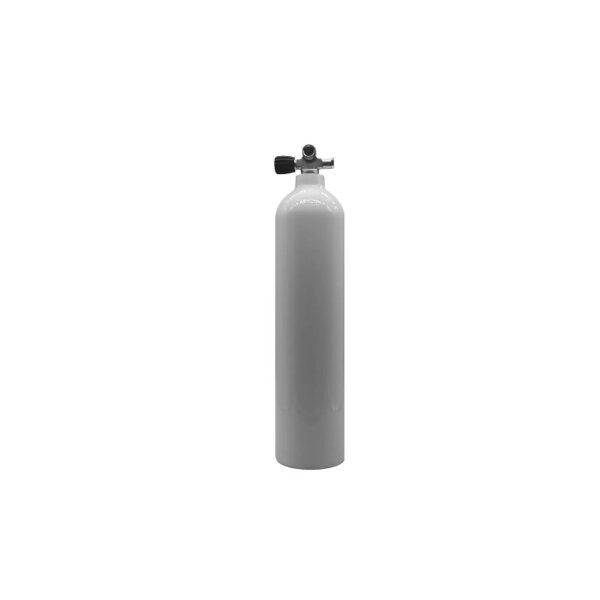 MES 7 L / 200 bar Aluflasche weiß 200 bar mit Ventil 12544-LI