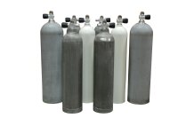 MES 7 L / 200 bar Aluflasche weiß 200 bar mit...