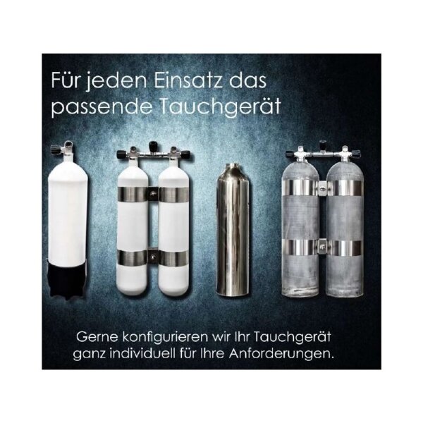 ECS 7 L/300 bar Stahl TG mit Standfuß und Ventil 12999