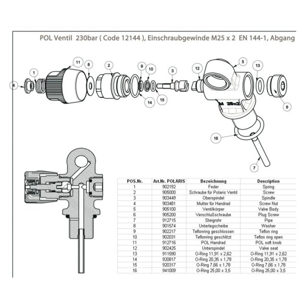 Druckschraube für Ventil 12144