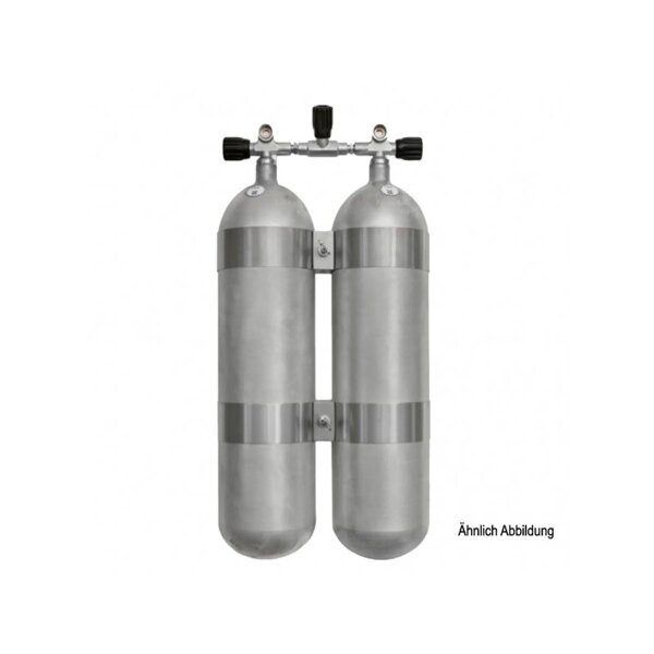 Faber Doppel 8 L/300 bar TG ""Steel Beast"" mit V4tec Schellen und Absperrbrücke (breiter Abstand)