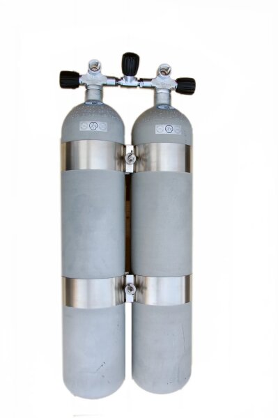 Faber Doppel 8 L/300 bar TG ""Steel Beast"" mit V4tec Schellen und Absperrbrücke (schmaler Abstand)