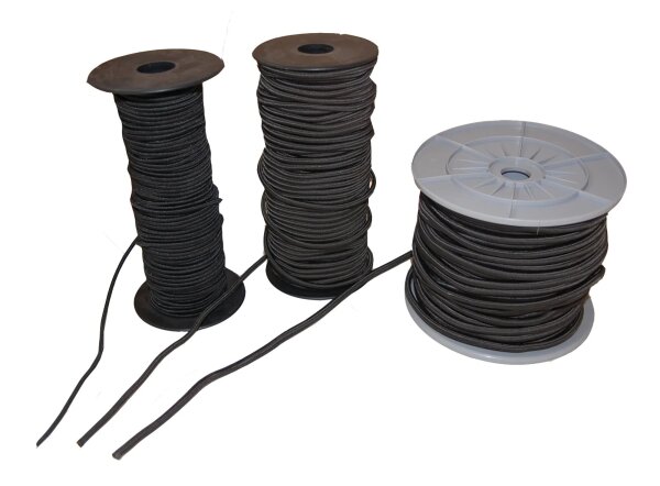 Bungee Cord 3 mm - Meterware - schwarz