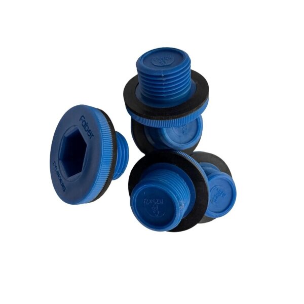 POLARIS Blindstopfen (blau)) mit Dichtung für Flaschenköper (M25)