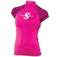 UPF 50 Rashguard Kurzarm Damen, Flamingo, XS