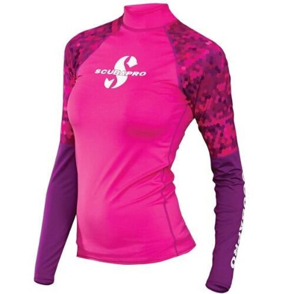 UPF 50 Rashguard Langarm Damen, Flamingo, XS