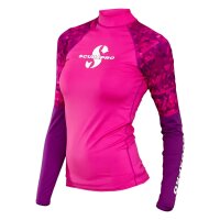 UPF 50 Rashguard Langarm Damen, Schwarz/Lila/rosa...
