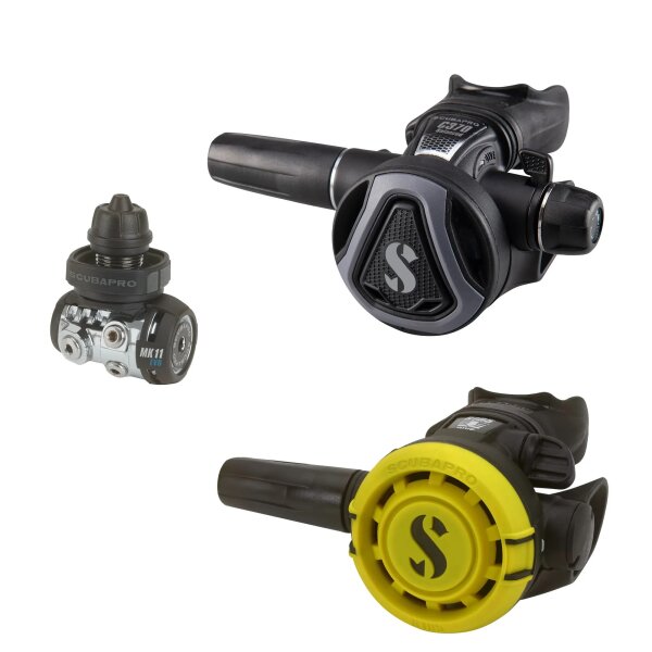 MK11 EVO/C370/R105 DIN300 Octo Atemregler-Set, Schwarz/Graphit