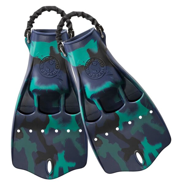 Jet Fin mit Springstraps, Dunkelblau-Camo